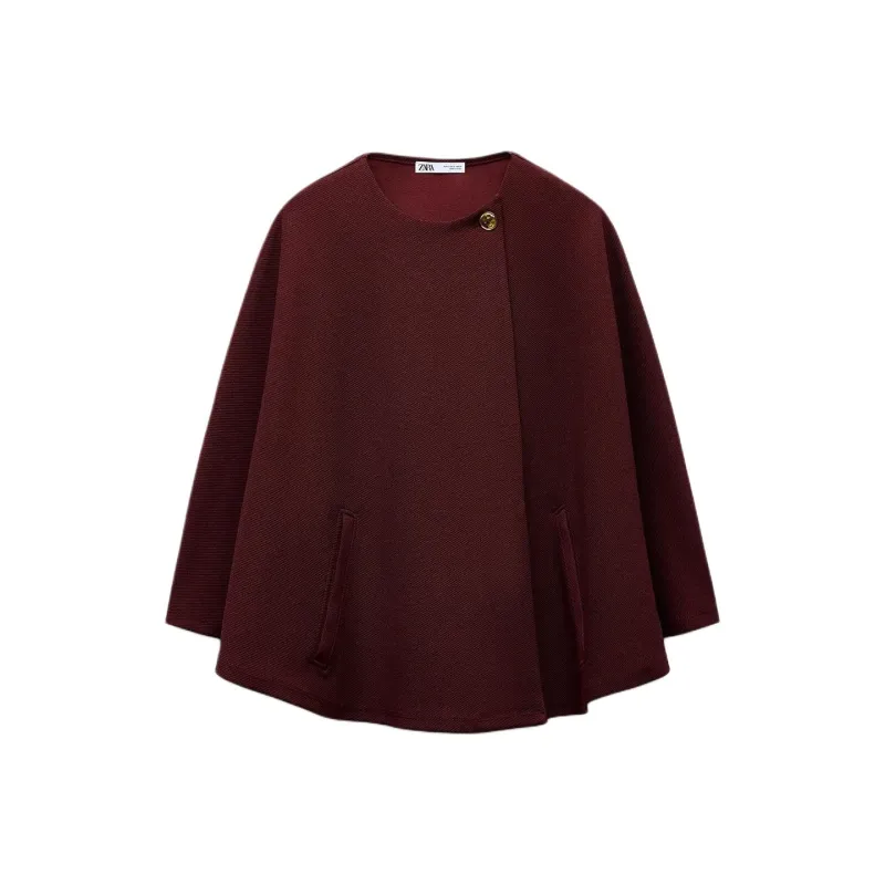 ZARA Jackets Coats Women's Burgundy Red-0