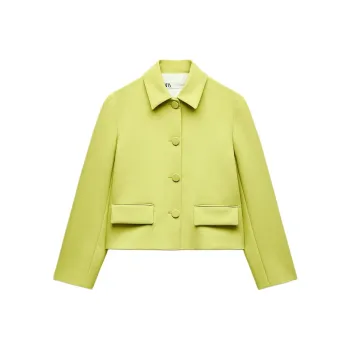 ZARA ZW Series Jackets & Coats Women's Lime