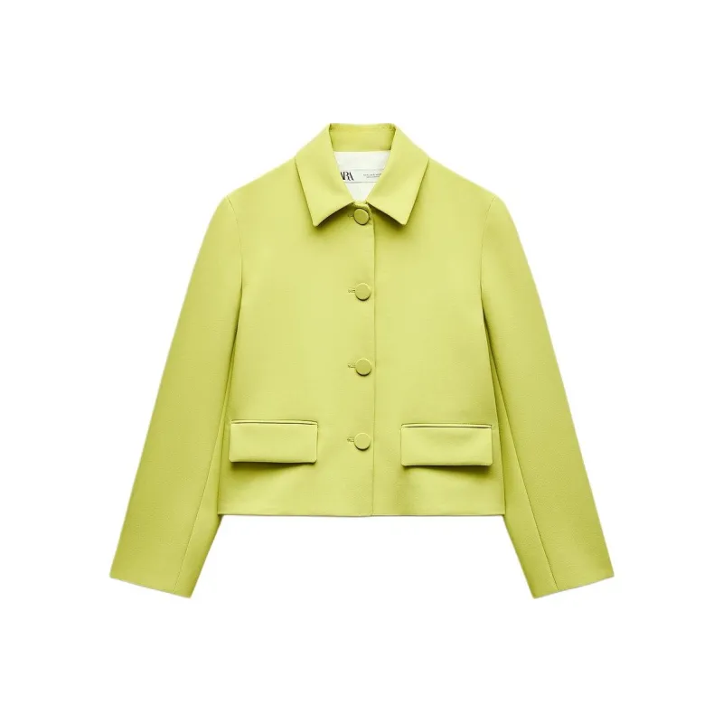 ZARA ZW Series Jackets & Coats Women's Lime-0
