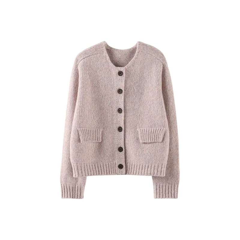 MAIGRE SIMHAT Cashmere Sweater Women's Pink Gray Floral Yarn-0
