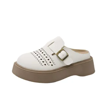 Baibianzhiheren Rubber Sole Closed Toe Slippers Women's