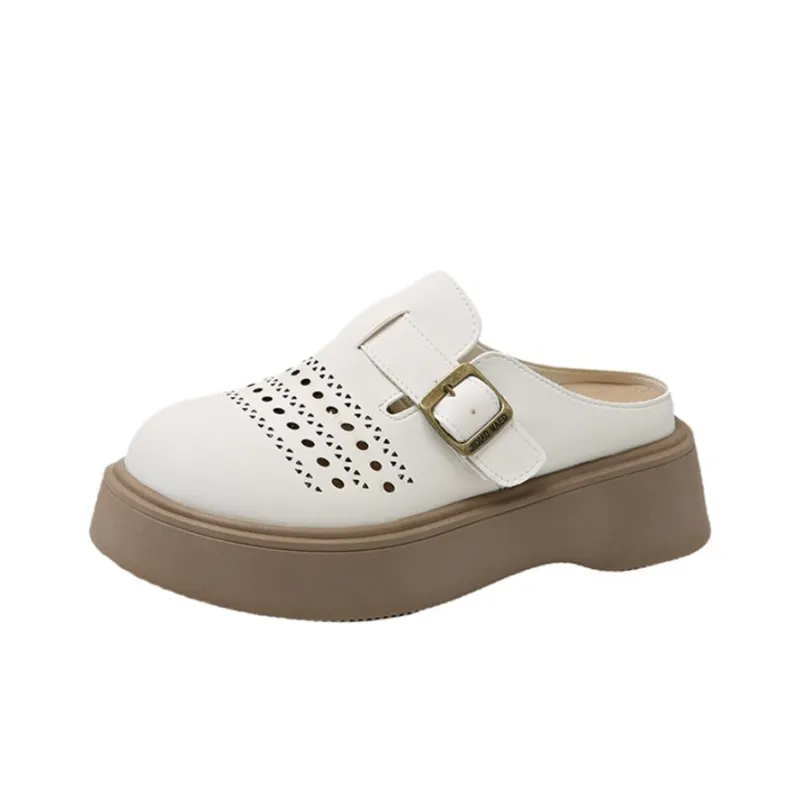 Baibianzhiheren Rubber Sole Closed Toe Slippers Women's-0