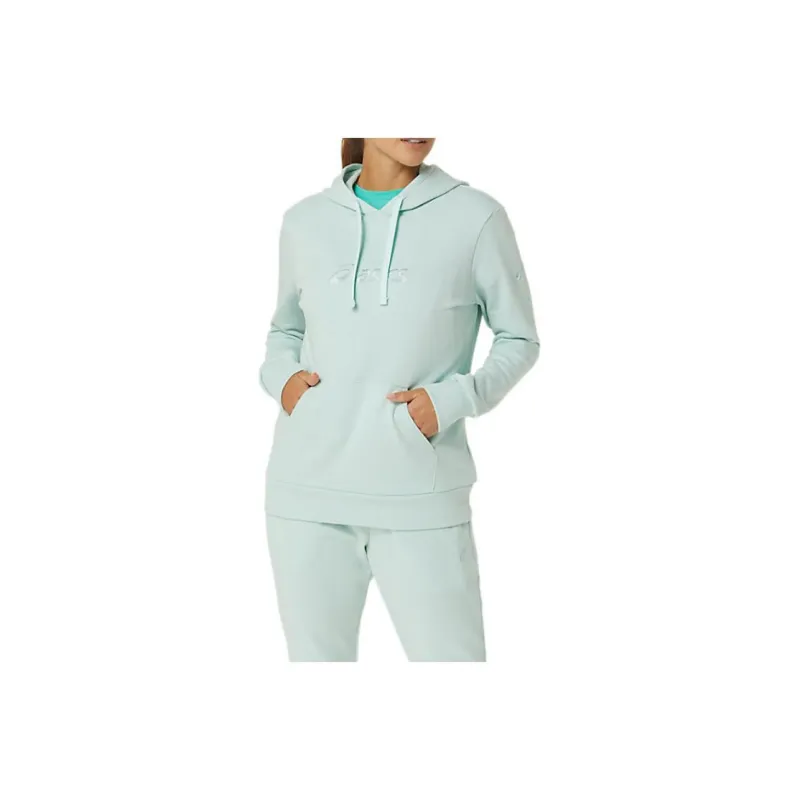 Asics French Terry Pullover Hoodie Sweatshirt Women's Light Blue-0