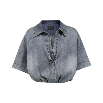 ONLY Shirt Women's Washed Denim Blue