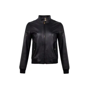 MOSCHINO Bear Logo Leather Jacket