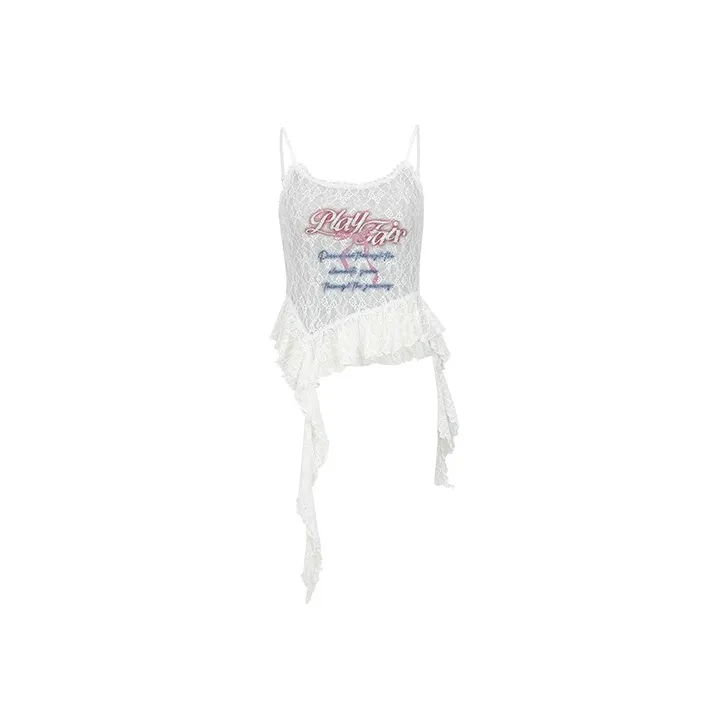 URBAN REVIVO Tank Top Women's White Print-0