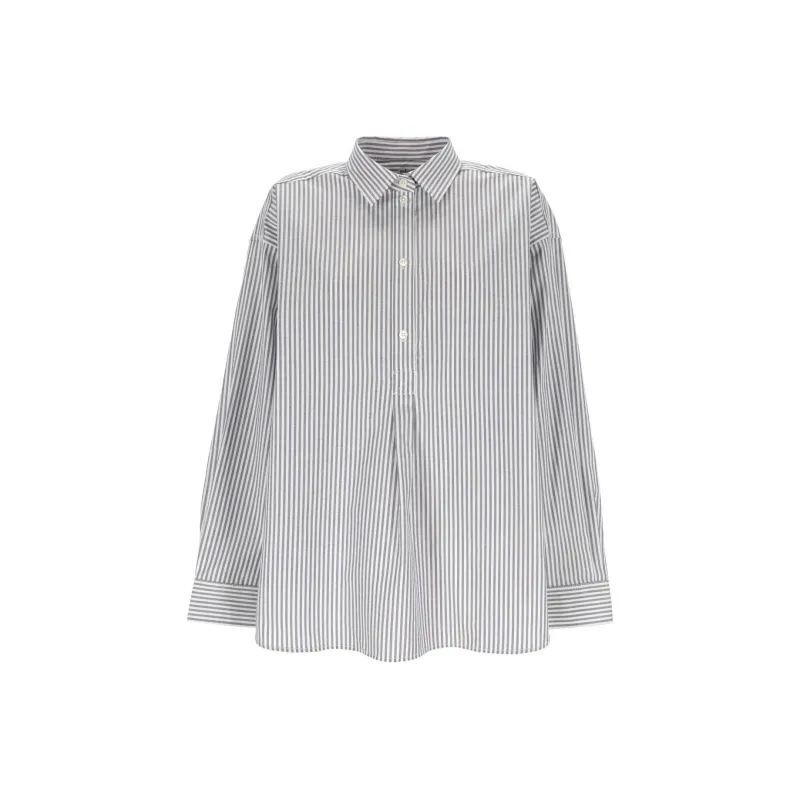 TOTEME Striped Half Buttoned Shirt-0