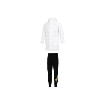 PUMA Casual Sportswear Men Set White Down Jacket+Black Pants