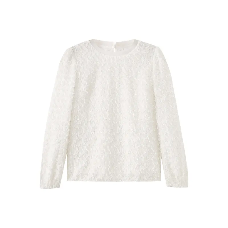 SHUIYUNJIAN Chiffon Shirts Women's Ivory White-0