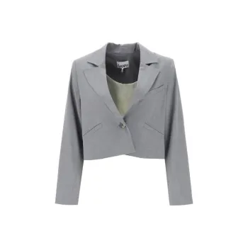 GANNI Single breasted Cropped Jacket
