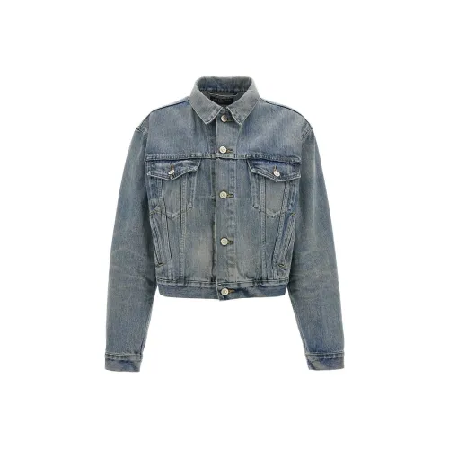 Balenciaga Collared Button-Up Denim Jacket