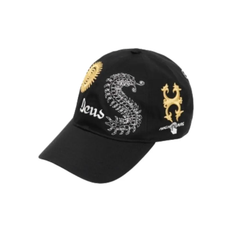 Deus Ex Machina Cotton Twill Baseball Caps Unisex Black-0