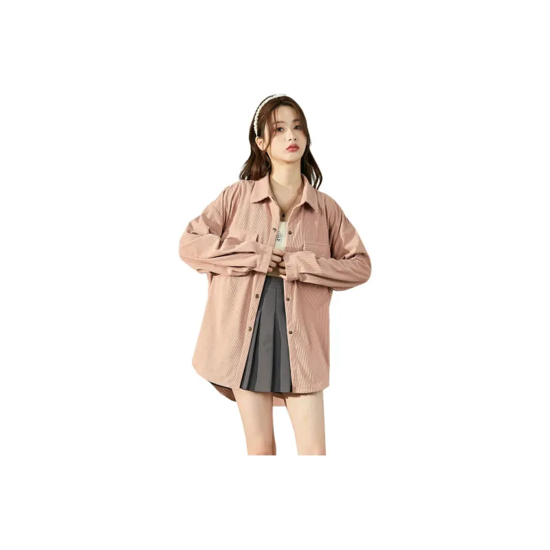 Tonlion Shirt Women's Leather Pink-0
