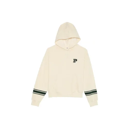 Victoria's Secret PINK Ivy Fleece Campus Hoodie/White Shell Sweatshirt Women's White Shells