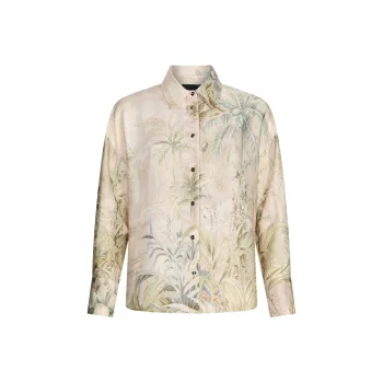 LIU·JO Tropical Printed Straight Hem Shirt