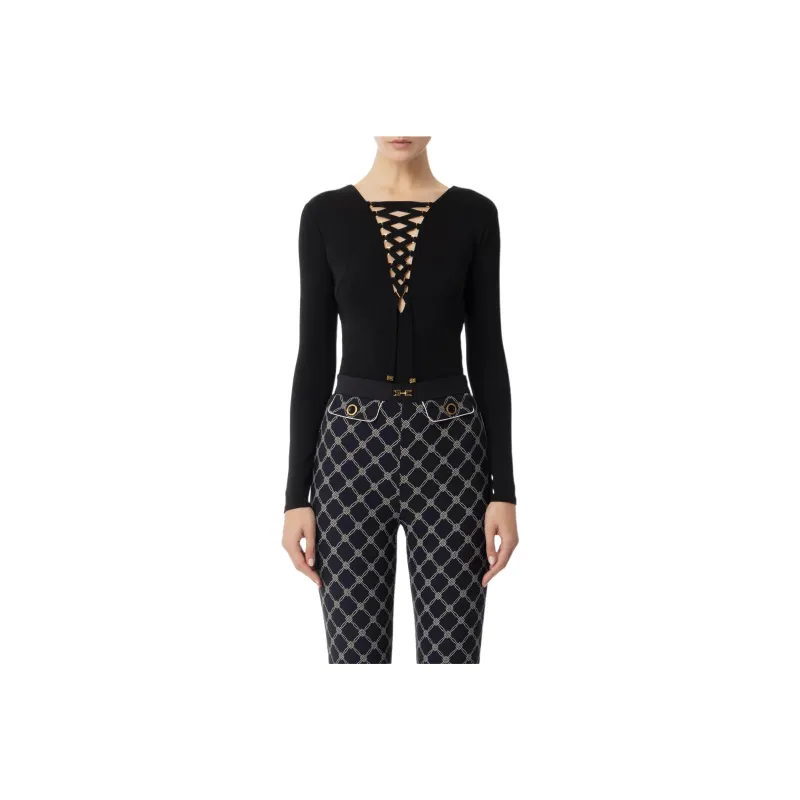 Elisabetta Franchi Laced up Bodysuit-0