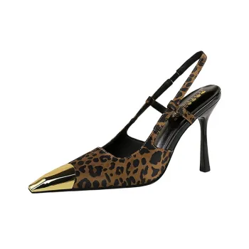 BIGTREE High Heels Women's Black/Burgundy/Nude/Leopard Print
