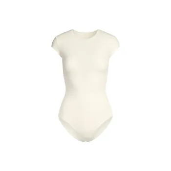 SKIMS SS25 COTTON JERSEY T SHIRT BRIEF BODYSUIT Bodysuits Women's MARBLE/Marble