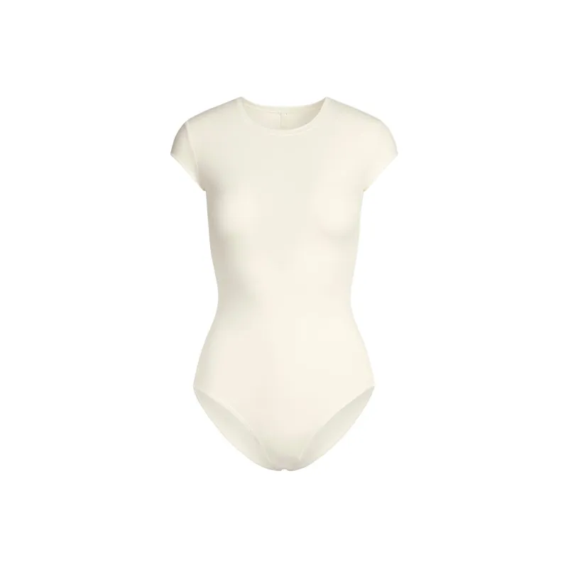 SKIMS SS25 COTTON JERSEY T SHIRT BRIEF BODYSUIT Bodysuits Women's MARBLE/Marble-0