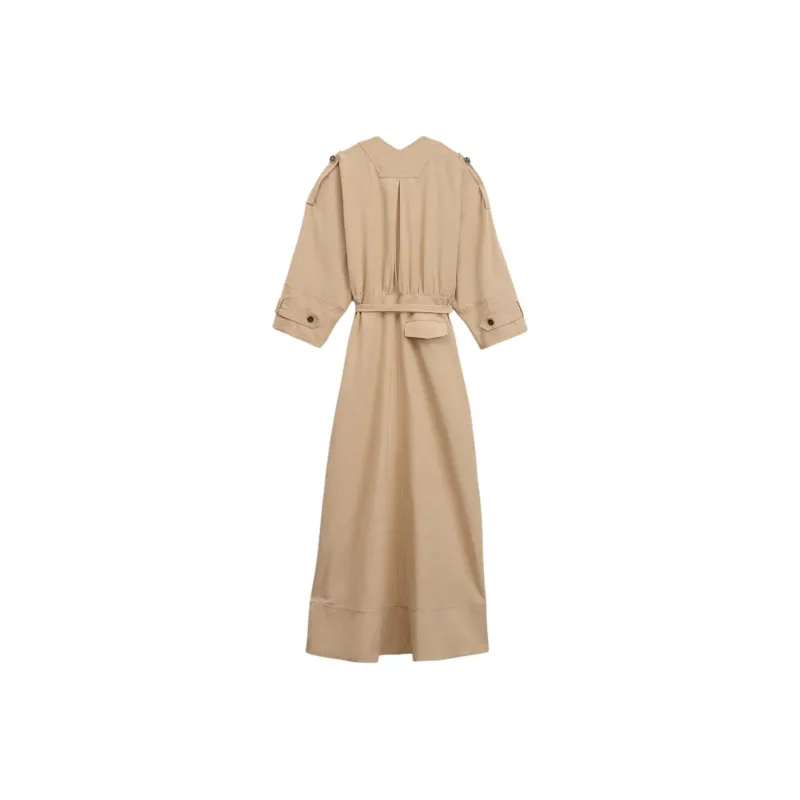 ZARA Long Sleeved Dress Women's Beige-1