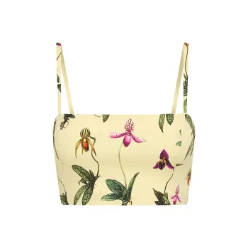 Oscar De La Renta Orchid Cropped Cotton poplin Tank Top