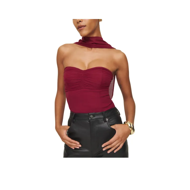 REFORMATION Ezra Knit Top Strapless Top Women's Red-0
