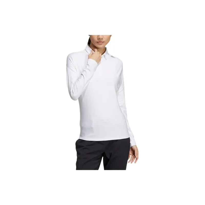 Adidas LONG SLEEVE STRETCH POLO SHIRT Polo Shirt Women's White-0