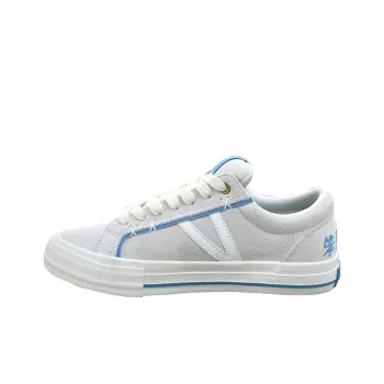 X JIMSUN Coverage Balance Support Low Top Skateboard Shoes Unisex White Blue