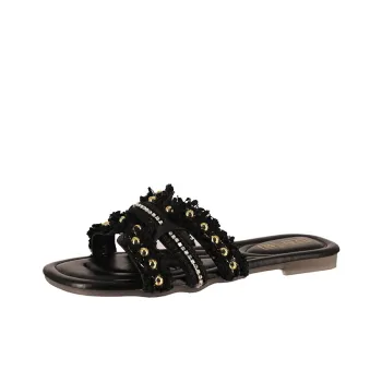Dawei's House Rubber Sole Slip Resistant Odor Resistant Abrasion Resistant Slide Slippers Women's Gift Box Set