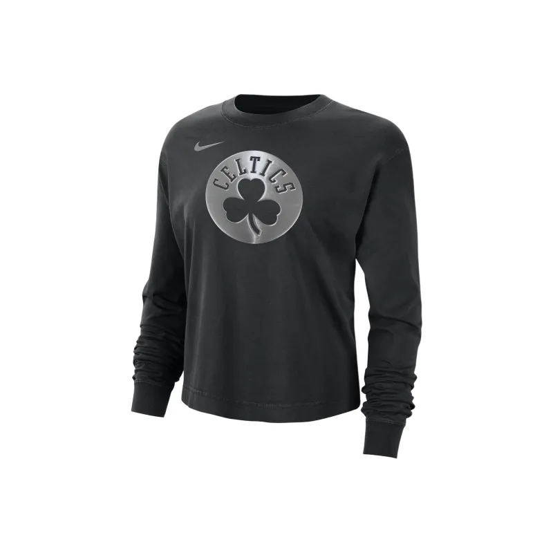 Nike Boston Celtics Courtside Women's Nike Nba Shine Boxy Long Sleeve T Shirt-0