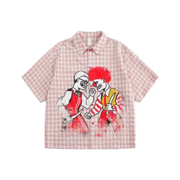 VINMUK Shirt Unisex Red And White Plaid