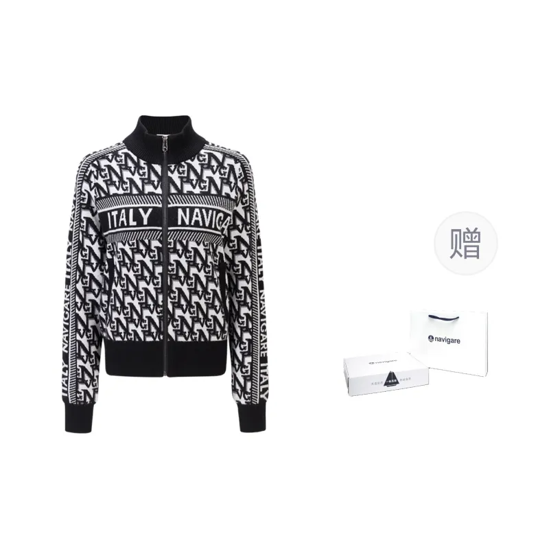 NAVIGARE Knitwear Women's Dark Night Black White-6