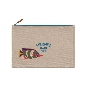 HERMES Traffic Jam Cotton Storage Bag Unisex 02 Blanc Pale Light White