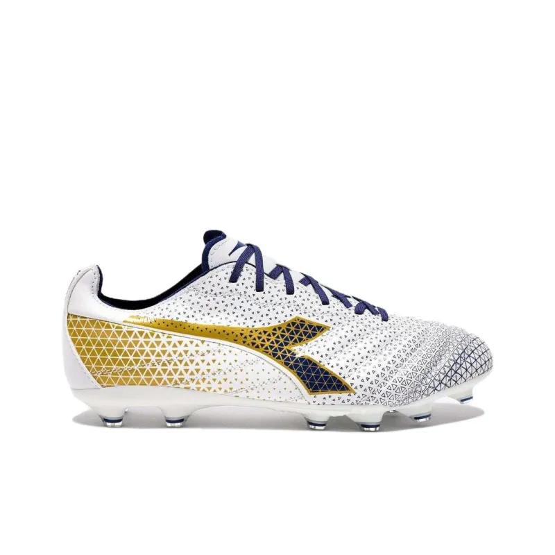 Diadora Soft Ground Anti Slip Wear Resistant Soccer Shoes Men's White-1