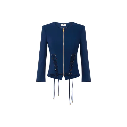 Elisabetta Franchi Criss Cross Laces Crêpe Jacket