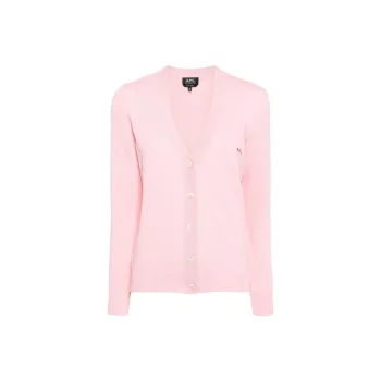 A.P.C Logo Detailed V-Neck Cardigan