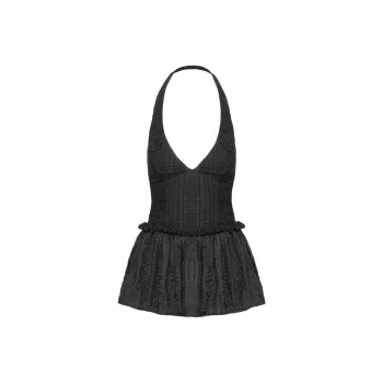 PRINCESS POLLY MIXIE HALTER PLAYSUIT Bodysuits Women's BLACK/Black