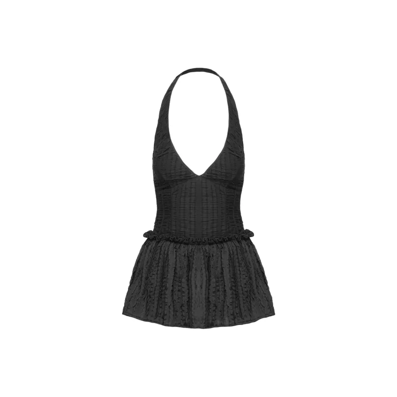 PRINCESS POLLY MIXIE HALTER PLAYSUIT Bodysuits Women's BLACK/Black-0