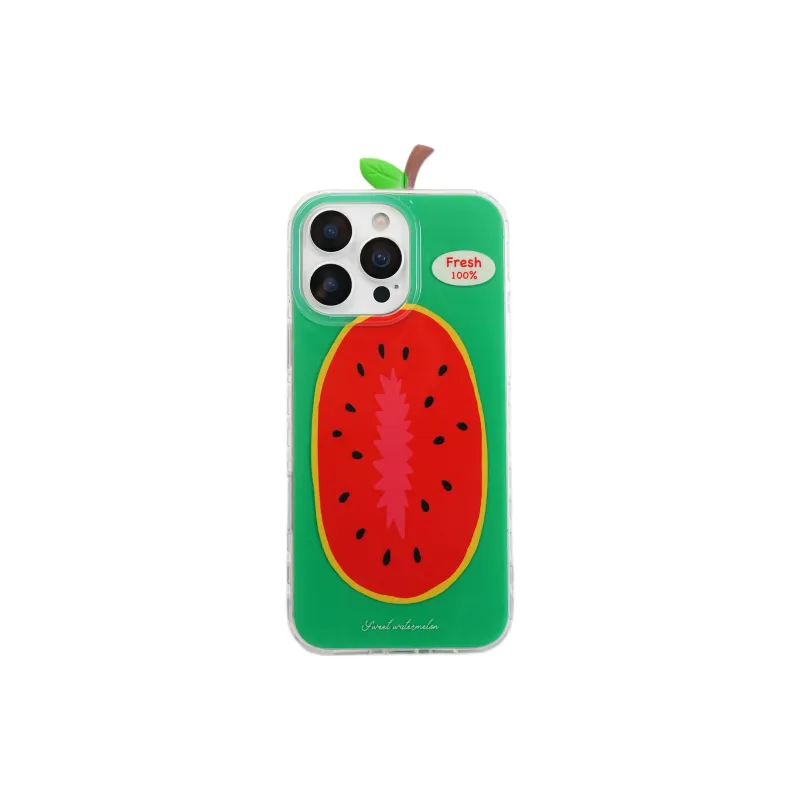 Wei Xin Acrylic Material Graffiti Watermelon Pear Phone Cases Compatible With IPhone 16/15 Pro Max/Apple 13/14 Pro/Max-4
