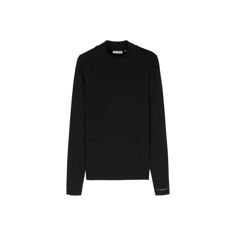 Calvin Klein Fine ribbed Mock neck Top-0