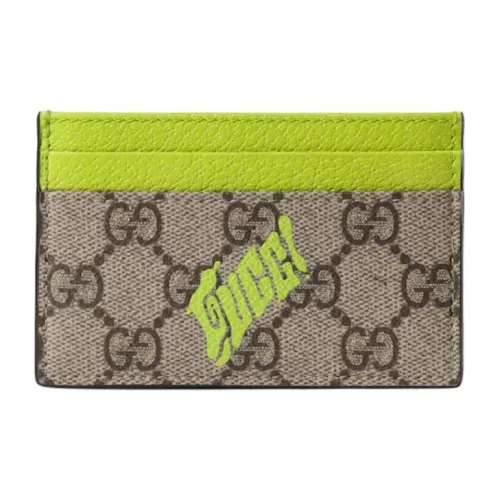 GUCCI GG Monogram Coated Fabric Card Holder Card Holder Men's Beige & Green