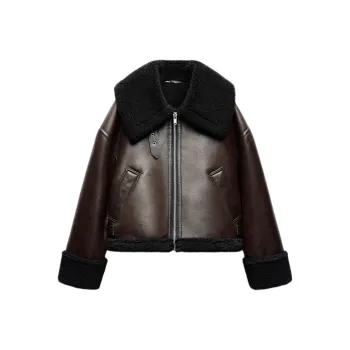 ZARA ZW Series Jackets Coats Women's Deep Maroon Red