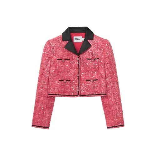 Self portrait Jackets Coats Women's Burgundy