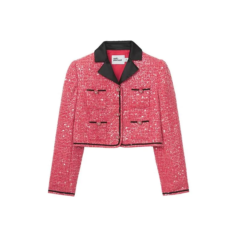 Self portrait Jackets Coats Women's Burgundy-0