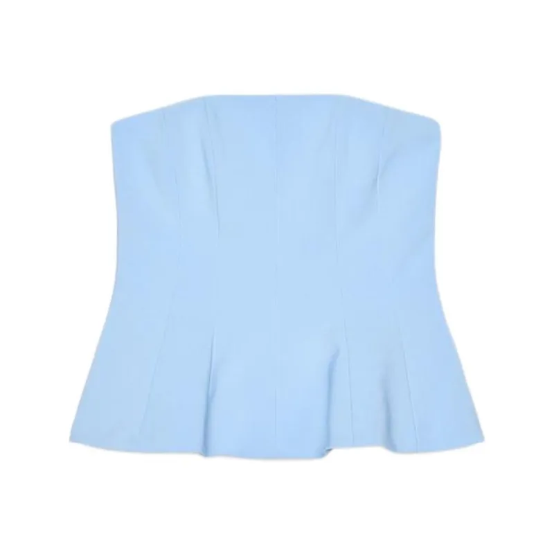 ZARA Strapless Top Women's Blue-0
