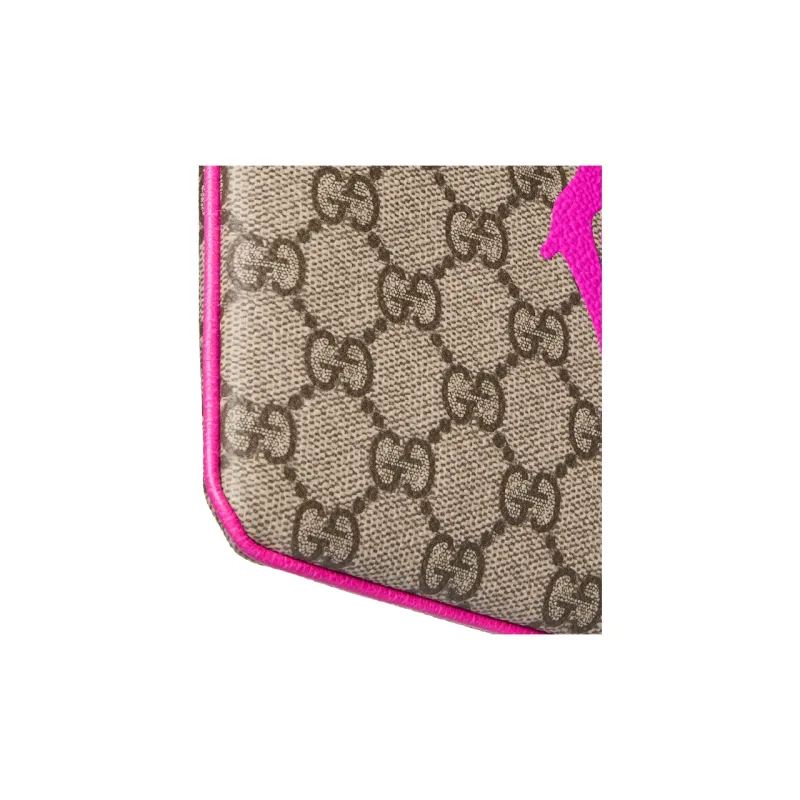 GUCCI GG Monogram Coated Fabric Clutch Men's Beige & Pink-6