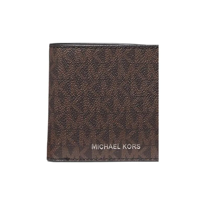 MICHAEL KORS MK Cooper Coated Canvas Card Holder Wallet Men's Black Brown-6