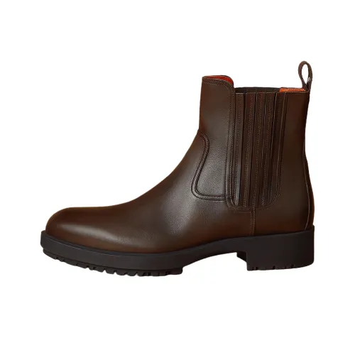 HERMES Kross Short Chelsea Boots Men's Brown