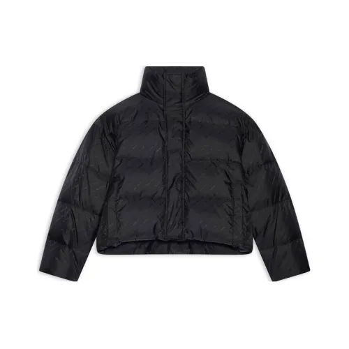 Balenciaga Women'ss Allover Logo Bb Puffer Jacket Black