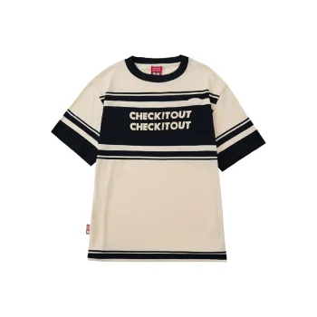 Checkitout T Shirt Unisex Dreamer Black/Beige White